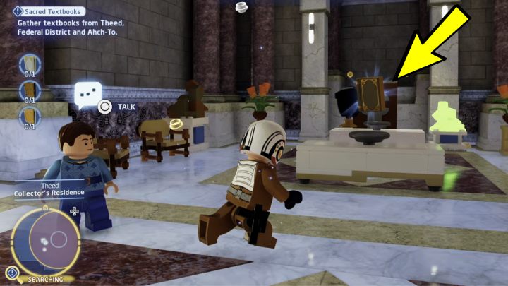 Leave the room, go to the search area and enter the mansion - LEGO Skywalker Saga: Sacred Textbooks - walkthrough - LEGO Skywalker Saga: Naboo - Theed - LEGO Skywalker Saga Guide