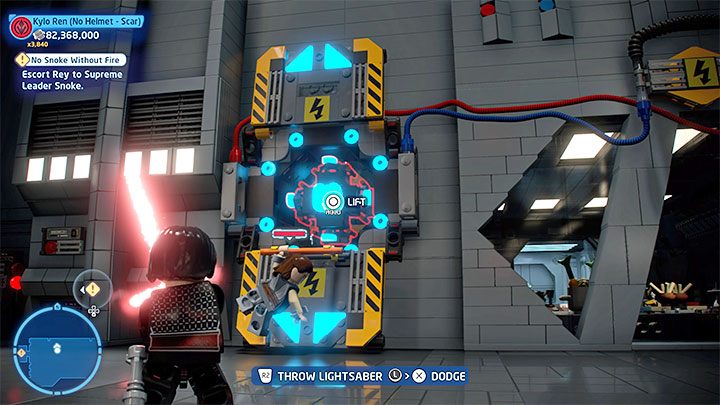 Now one of your characters must pull down the side lever - LEGO Skywalker Saga: No Snoke Without Fire - walkthrough - LEGO Skywalker Saga: Episode 8 - The Last Jedi - LEGO Skywalker Saga Guide