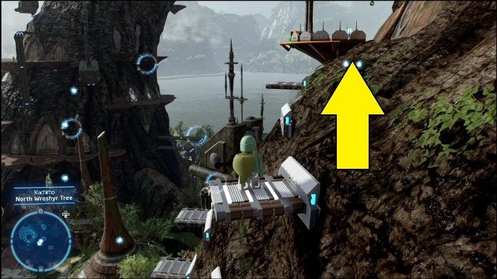 This Kyber brick is on a small wooden platform - LEGO Skywalker Saga: Kachirho - list of puzzles - LEGO Skywalker Saga: Kashyyyk - LEGO Skywalker Saga Guide