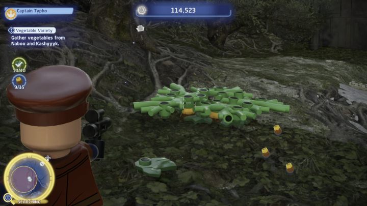 The remaining nine vegetables are underneath the green leaves in front of the warehouse - LEGO Skywalker Saga: Vegetable Variety - walkthrough - LEGO Skywalker Saga: Tatooine - Mos Eisley - LEGO Skywalker Saga Guide
