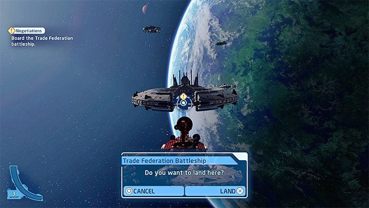 You start the level in outer space, but you don't have to fight anybody or explore anywhere - LEGO Skywalker Saga: A Bigger Fish - walkthrough - LEGO Skywalker Saga: Episode 1 - The Phantom Menace - LEGO Skywalker Saga Guide