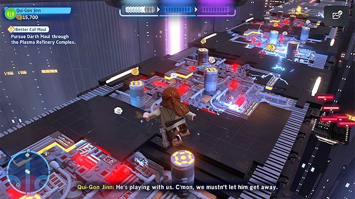 After winning the second duel, Darth Maul will damage a fragment of the floor and reveal areas that emit electricity - LEGO Skywalker Saga: Better Call Maul - walkthrough - LEGO Skywalker Saga: Episode 1 - The Phantom Menace - LEGO Skywalker Saga Guide