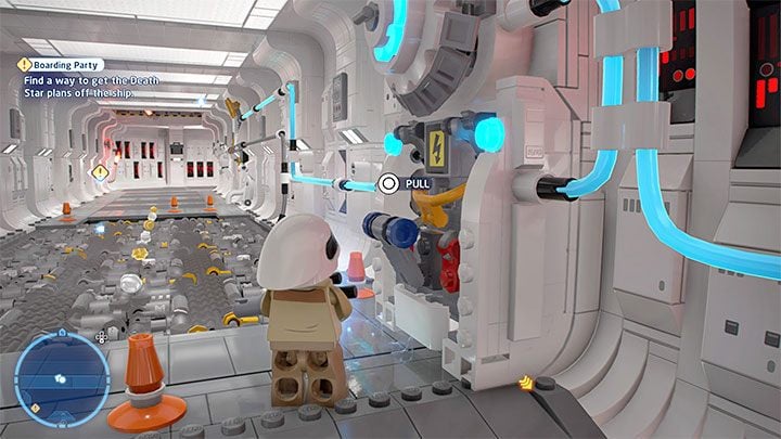 Continue along the corridor to reach the second hole in the floor - LEGO Skywalker Saga: Boarding Party - walkthrough - LEGO Skywalker Saga: Episode 4 - A New Hope - LEGO Skywalker Saga Guide
