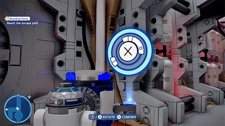 The blue terminal is reserved for R2-D2 - LEGO Skywalker Saga: Boarding Party - walkthrough - LEGO Skywalker Saga: Episode 4 - A New Hope - LEGO Skywalker Saga Guide