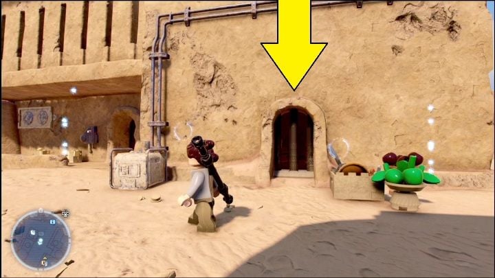 This brick is in the exact center of the map, in a room behind metal bars - LEGO Star Wars The Skywalker Saga: Mos Eisley - list of all puzzles - LEGO Skywalker Saga: Tatooine - LEGO Skywalker Saga Guide