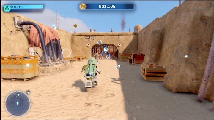 The brick is in the northern part of the map, locked behind bars - LEGO Star Wars The Skywalker Saga: Mos Eisley - list of all puzzles - LEGO Skywalker Saga: Tatooine - LEGO Skywalker Saga Guide