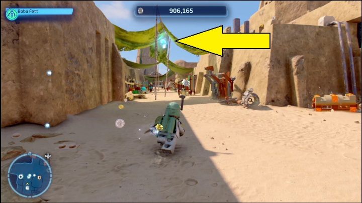 The brick is in the south-western part of the map, between two buildings - LEGO Star Wars The Skywalker Saga: Mos Eisley - list of all puzzles - LEGO Skywalker Saga: Tatooine - LEGO Skywalker Saga Guide