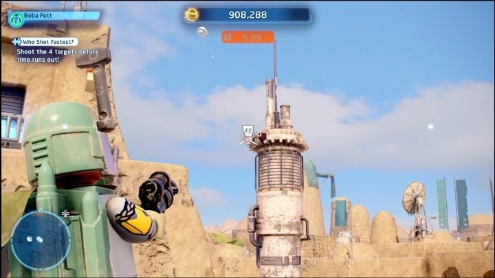 The brick is locked in a crate on top of a building - LEGO Star Wars The Skywalker Saga: Mos Eisley - list of all puzzles - LEGO Skywalker Saga: Tatooine - LEGO Skywalker Saga Guide