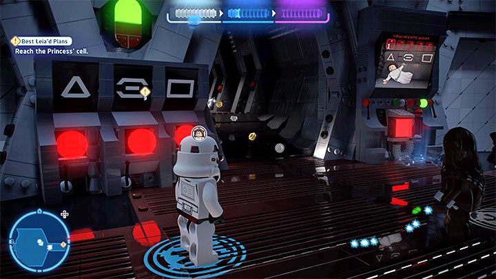 You have to complete a simple symbols puzzle - LEGO Skywalker Saga: Best Leiad Plans - walkthrough - LEGO Skywalker Saga: Episode 4 - A New Hope - LEGO Skywalker Saga Guide