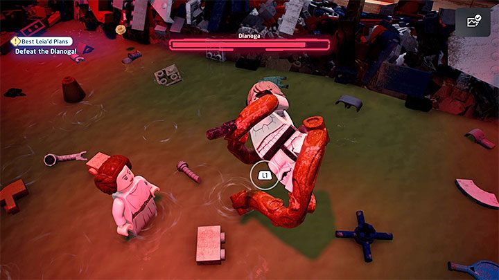 The boss will try to catch the heroes - LEGO Skywalker Saga: Best Leiad Plans - walkthrough - LEGO Skywalker Saga: Episode 4 - A New Hope - LEGO Skywalker Saga Guide