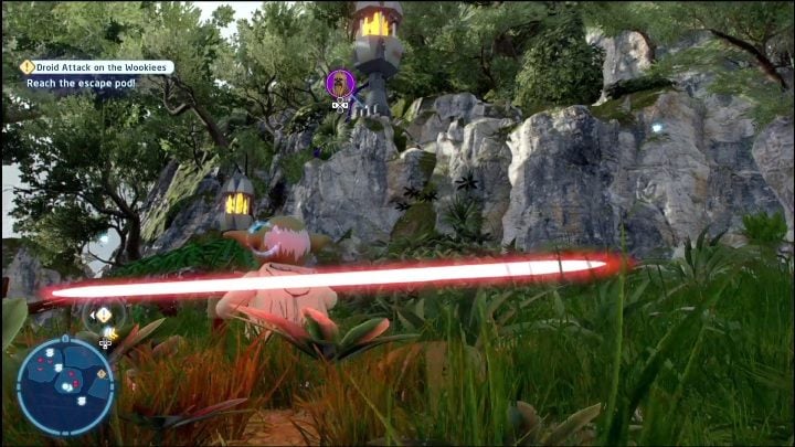 To reach the collectible, select the option to construct a lift near the tree - LEGO Skywalker Saga: Revenge of the Sith - collectibles and rewards, list of all - LEGO Skywalker Saga: Minikits - LEGO Skywalker Saga Guide