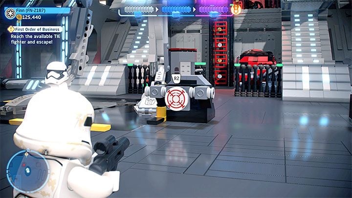 After you enter the hangar, you will learn that the heroes are planning to steal a TIE Fighter - LEGO Skywalker Saga: First Order of Business - walkthrough - LEGO Skywalker Saga: Episode 7 - The Force Awakens - LEGO Skywalker Saga Guide