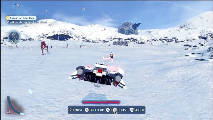 To get the next part, you have to destroy 6 white objects appearing around your opponents - LEGO Skywalker Saga: The Empire Strikes Back - list of collectibles and rewards - LEGO Skywalker Saga: Minikits - LEGO Skywalker Saga Guide