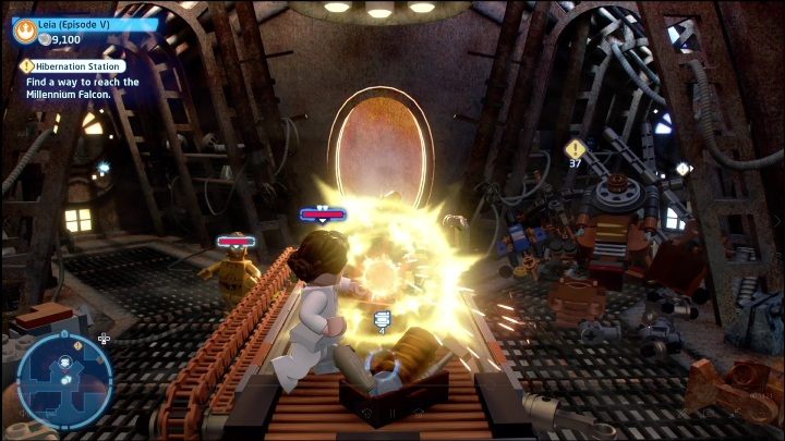 To obtain the next collectible, you'll have to destroy the heap of items lying on the right side of the room - LEGO Skywalker Saga: The Empire Strikes Back - list of collectibles and rewards - LEGO Skywalker Saga: Minikits - LEGO Skywalker Saga Guide