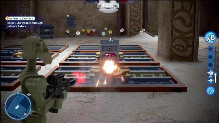 After opening the door, switch to a character wielding a firearm - LEGO Skywalker Saga: Return of the Jedi - list of collectibles and rewards - LEGO Skywalker Saga: Minikits - LEGO Skywalker Saga Guide