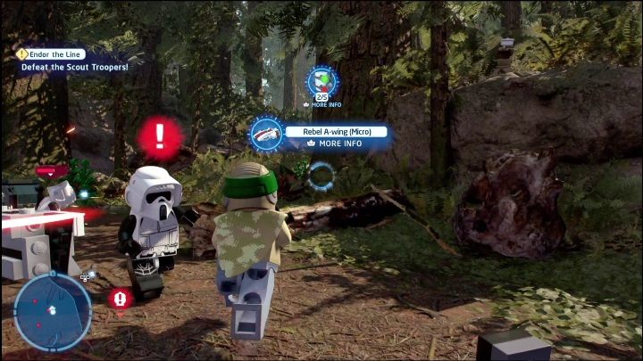 The next collectible is hidden beneath the tree - LEGO Skywalker Saga: Return of the Jedi - list of collectibles and rewards - LEGO Skywalker Saga: Minikits - LEGO Skywalker Saga Guide