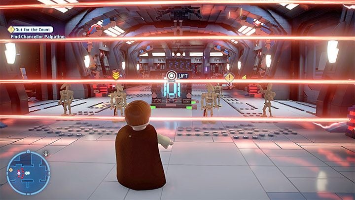 As you try to move forward you should immediately encounter the first laser barrier - LEGO Skywalker Saga: Out for the Count - walkthrough - LEGO Skywalker Saga: Episode 3 - Revenge of the Sith - LEGO Skywalker Saga Guide