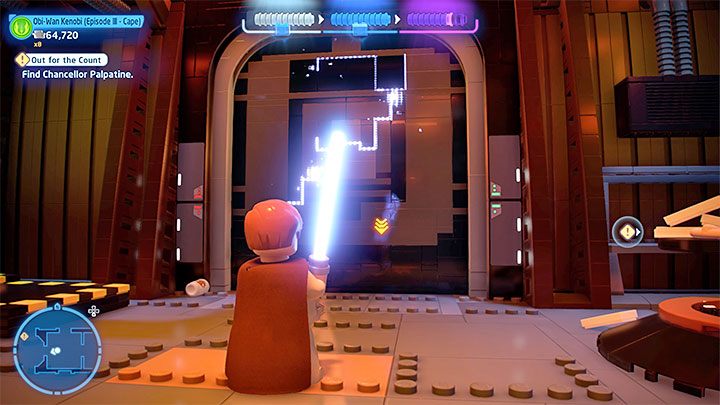 You'll have to go through the side rooms to progress, as the main corridors will be blocked off - LEGO Skywalker Saga: Out for the Count - walkthrough - LEGO Skywalker Saga: Episode 3 - Revenge of the Sith - LEGO Skywalker Saga Guide