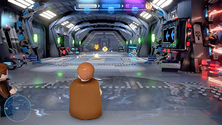 In the next corridor you'll encounter some forcefield-covered droids - LEGO Skywalker Saga: Out for the Count - walkthrough - LEGO Skywalker Saga: Episode 3 - Revenge of the Sith - LEGO Skywalker Saga Guide