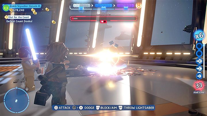 The duel against Count Dooku is similar to the previous fight against him at the end of Episode 3 - LEGO Skywalker Saga: Out for the Count - walkthrough - LEGO Skywalker Saga: Episode 3 - Revenge of the Sith - LEGO Skywalker Saga Guide
