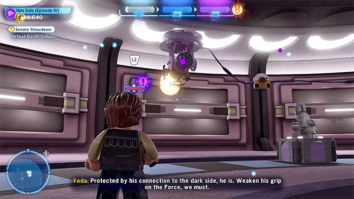 There are three challenges in this level and all three must be completed at the very beginning of the mission, before Sidious stops attacking you with lightning and starts freely running around the arena - LEGO Skywalker Saga: Senate Showdown - walkthrough - LEGO Skywalker Saga: Episode 3 - Revenge of the Sith - LEGO Skywalker Saga Guide