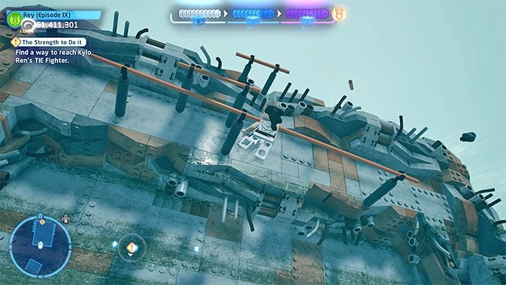 Climb onto the large round object - LEGO Skywalker Saga: The Strength To Do It - walkthrough - LEGO Skywalker Saga: Episode 9 - The Rise of Skywalker - LEGO Skywalker Saga Guide