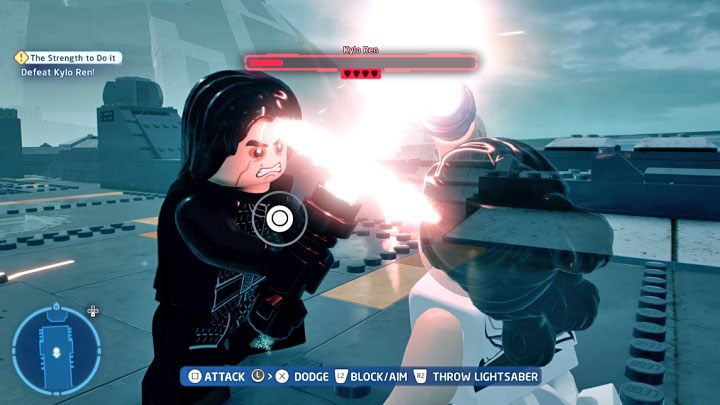 During the third phase you must deplete the boss's health bar three times - LEGO Skywalker Saga: The Strength To Do It - walkthrough - LEGO Skywalker Saga: Episode 9 - The Rise of Skywalker - LEGO Skywalker Saga Guide