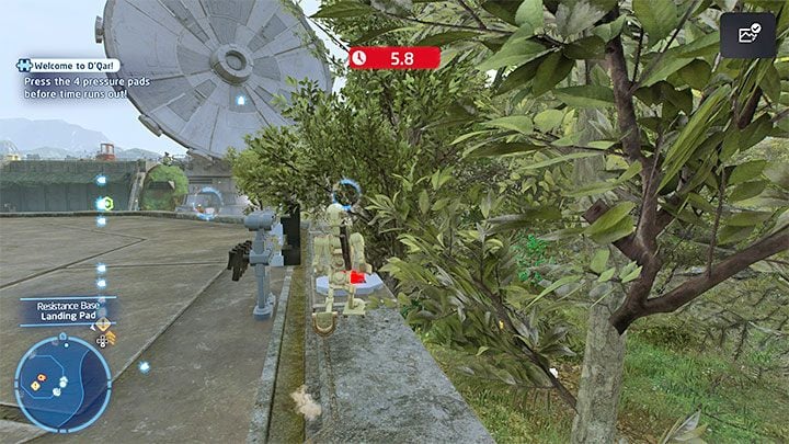 You will find a locked chest with a collectible that requires you to press four buttons - LEGO Skywalker Saga: Resistance Base - list of all puzzles - LEGO Skywalker Saga: DQar - LEGO Skywalker Saga Guide