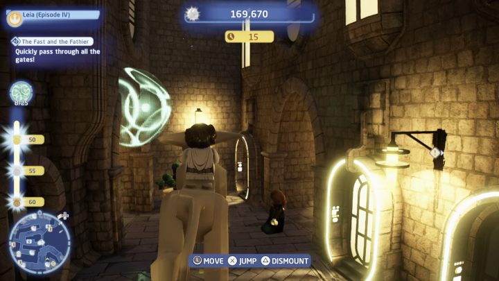 To complete the trial, you have to pass through all 25 gates one after another as quickly as possible - LEGO Skywalker Saga: Cantonica - trial, walkthrough - LEGO Skywalker Saga: Trials - LEGO Skywalker Saga Guide