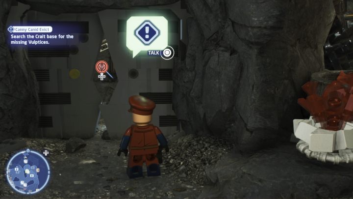 Go to the place indicated by the rebel - LEGO Skywalker Saga: Canny Canid Evict - walkthrough - LEGO Skywalker Saga: Crait facility - LEGO Skywalker Saga Guide