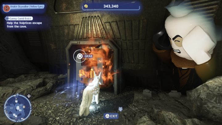 When you get to the upper level of the mine, move the brick that will block the passage forward - LEGO Skywalker Saga: Canny Canid Evict - walkthrough - LEGO Skywalker Saga: Crait facility - LEGO Skywalker Saga Guide