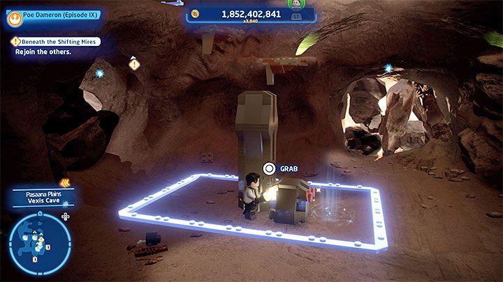 Find the chest shown in picture 1 and push it down - LEGO Skywalker Saga: C-3P-Oh No! - walkthrough - LEGO Skywalker Saga: Episode 9 - The Rise of Skywalker - LEGO Skywalker Saga Guide