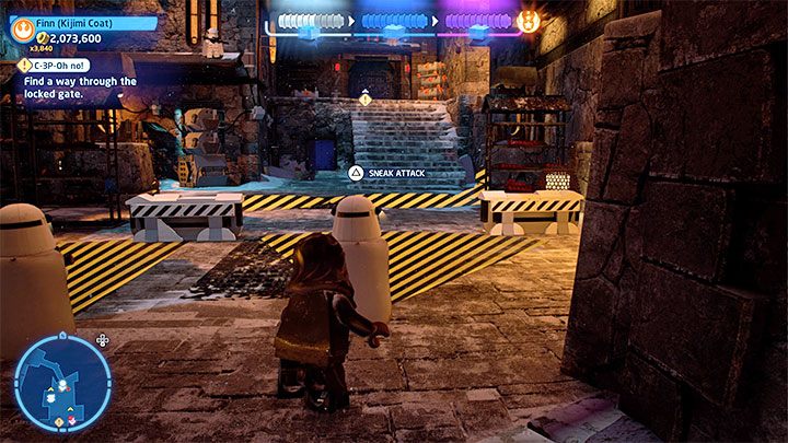 From this point on, you'll encounter opportunities to eliminate enemies silently - LEGO Skywalker Saga: C-3P-Oh No! - walkthrough - LEGO Skywalker Saga: Episode 9 - The Rise of Skywalker - LEGO Skywalker Saga Guide