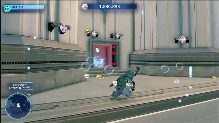 Another brick is locked in a small room, located on the outside of one of the buildings - LEGO Skywalker Saga: Federal District - list of puzzles - LEGO Skywalker Saga: Coruscant - LEGO Skywalker Saga Guide