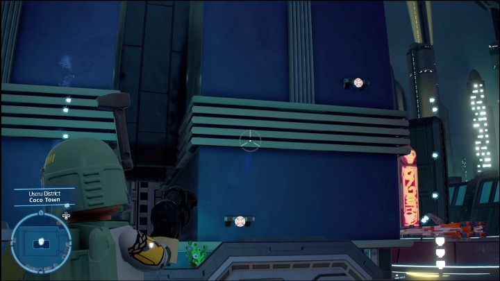 This brick is hidden in a small gap by the store - LEGO Skywalker Saga: Uscru District - list of all puzzles - LEGO Skywalker Saga: Coruscant - LEGO Skywalker Saga Guide