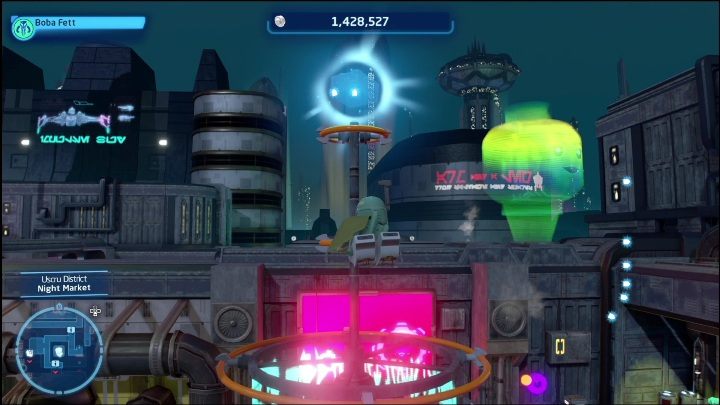 Reaching this brick requires a grappling hook and some agile movement - LEGO Skywalker Saga: Uscru District - list of all puzzles - LEGO Skywalker Saga: Coruscant - LEGO Skywalker Saga Guide