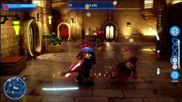 The brick is lying between the buildings - LEGO Skywalker Saga: Canto Bight - list of all puzzles - LEGO Skywalker Saga: Cantonics - LEGO Skywalker Saga Guide