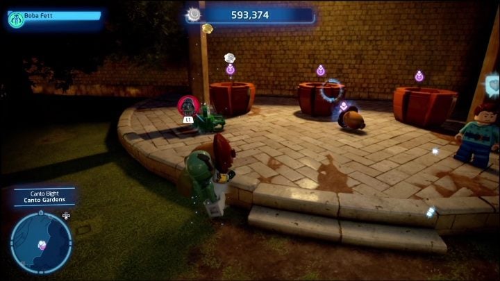 To get this brick, you have to pick 3 acorns from the tree and then plant them in pots - LEGO Skywalker Saga: Canto Bight - list of all puzzles - LEGO Skywalker Saga: Cantonics - LEGO Skywalker Saga Guide