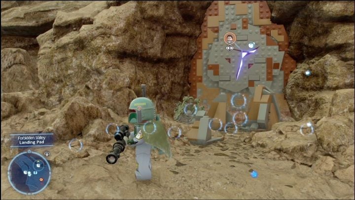 You will get to this brick when you destroy the cracked sheet metal using the Scavenger's blaster - LEGO Skywalker Saga: Forbidden Valley - list of all puzzles - LEGO Skywalker Saga: Pasaana - LEGO Skywalker Saga Guide