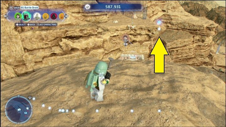 The brick is on a high rock - LEGO Skywalker Saga: Forbidden Valley - list of all puzzles - LEGO Skywalker Saga: Pasaana - LEGO Skywalker Saga Guide