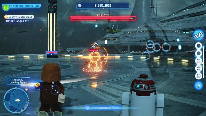 One of the best ranged attacks available is a lightsaber throw, though only saber-wielding characters have access to it - LEGO Skywalker Saga: Combat - weapons and tips - LEGO Skywalker Saga: Basics - LEGO Skywalker Saga Guide