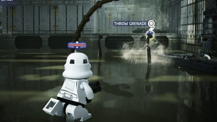 After a while another eye tentacle will appear, this time wearing a silver helmet - LEGO Skywalker Saga: Dianoga Destroyer - walkthrough - LEGO Skywalker Saga: Kef Bir - Disaster site - LEGO Skywalker Saga Guide