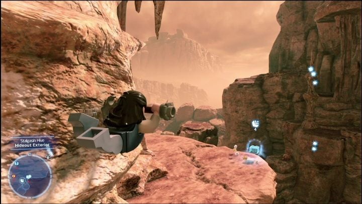 The brick is on the edge of a rock, you must jump over the brown bars to reach it - LEGO Skywalker Saga: Stalgasin Hive - list of all puzzles - LEGO Skywalker Saga: Geonosis - LEGO Skywalker Saga Guide