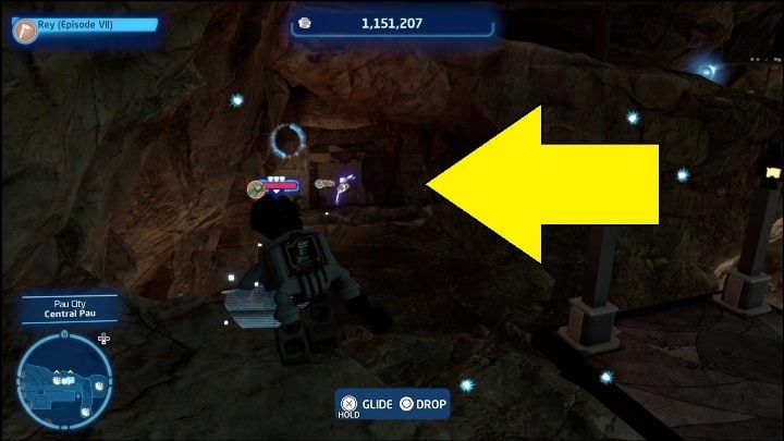 To obtain this collectible, you will need a Scavenger with a glider and a net launcher (you will get these gadgets in episode 6 or 7) - LEGO Skywalker Saga: Pau City - list of all puzzles - LEGO Skywalker Saga: Utapau - LEGO Skywalker Saga Guide