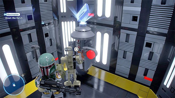 Climbing the objects in the hangar will enable you to locate and collect the access key shown in the picture 1 - LEGO Skywalker Saga: Death Star II (Death Star II) - unlocking and list of all puzzles - LEGO Skywalker Saga: Flagships - LEGO Skywalker Saga Guide