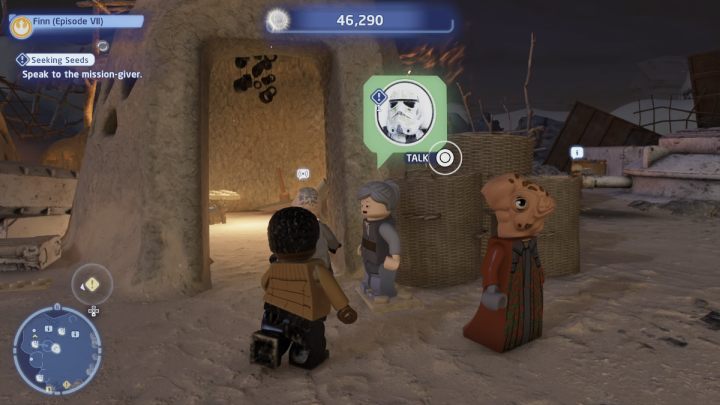 Talk to the NPC in Tunaul village and accept the quest - LEGO Skywalker Saga: Seeking Seeds - walkthrough - LEGO Skywalker Saga: Jakku - Tuanul Village - LEGO Skywalker Saga Guide