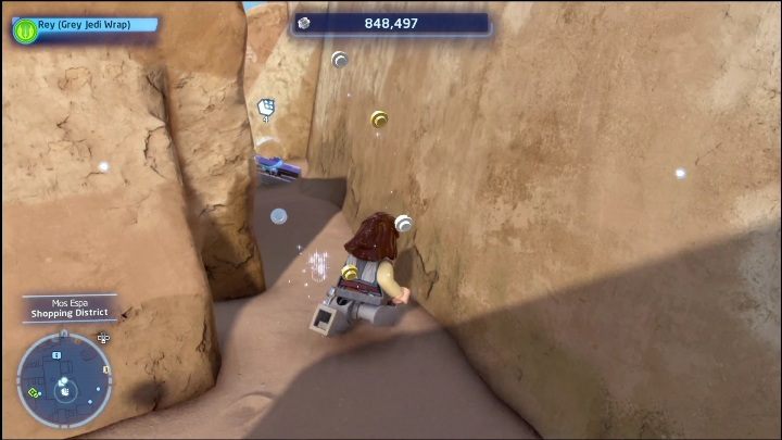 This brick can be found by going east from the center of the location - LEGO Skywalker Saga: Mos Espa - list of all puzzles - LEGO Skywalker Saga: Tatooine - LEGO Skywalker Saga Guide