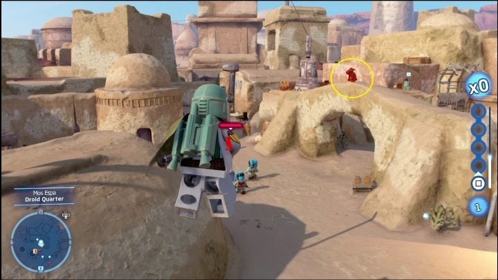 To obtain the final brick, you need to destroy 5 droids walking in the main part of the region - LEGO Skywalker Saga: Mos Espa - list of all puzzles - LEGO Skywalker Saga: Tatooine - LEGO Skywalker Saga Guide