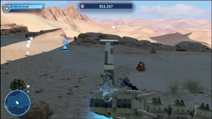 You have to remove this brick from the monster's teeth - LEGO Skywalker Saga: Jundland Wastes - list of all puzzles - LEGO Skywalker Saga: Tatooine - LEGO Skywalker Saga Guide