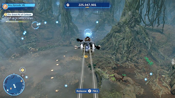 Choose any character that can use the Force and start building a tower in the place shown in picture 1, using the nearby chests - LEGO Skywalker Saga: Dragonsnake Bog - list of all puzzles - LEGO Skywalker Saga: Dagobah - LEGO Skywalker Saga Guide